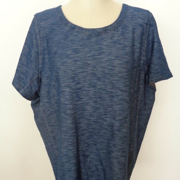 Denim 24/7 Blue Jean Look Stretch Top 2X 26/28 - Picture 1 of 9